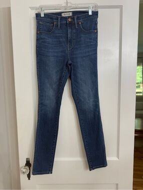 Madewell 10" High-Rise Skinny Jeans in Dark Wash Denim - Size 27